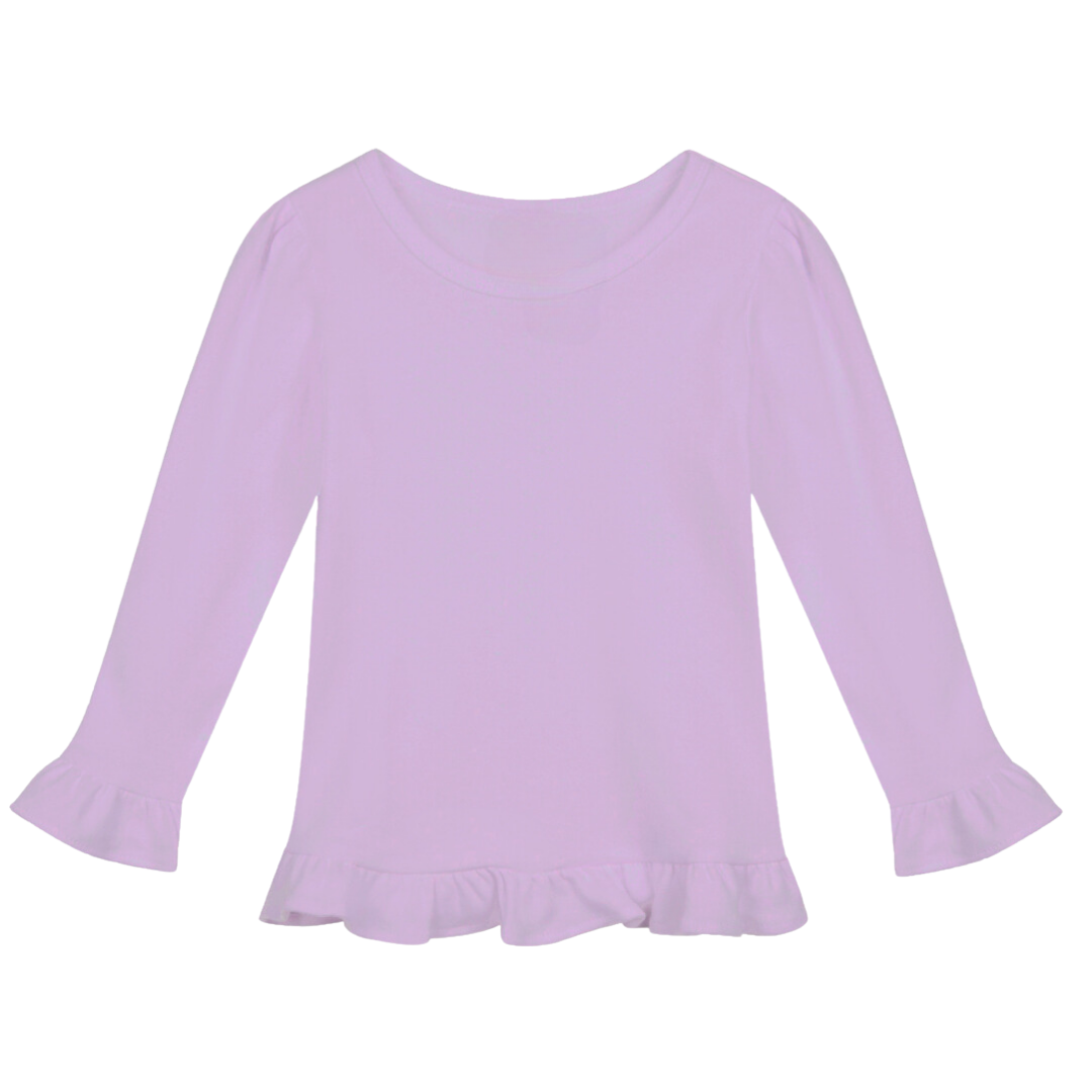 Valentine's Long Sleeve Ruffle Toddler Tee