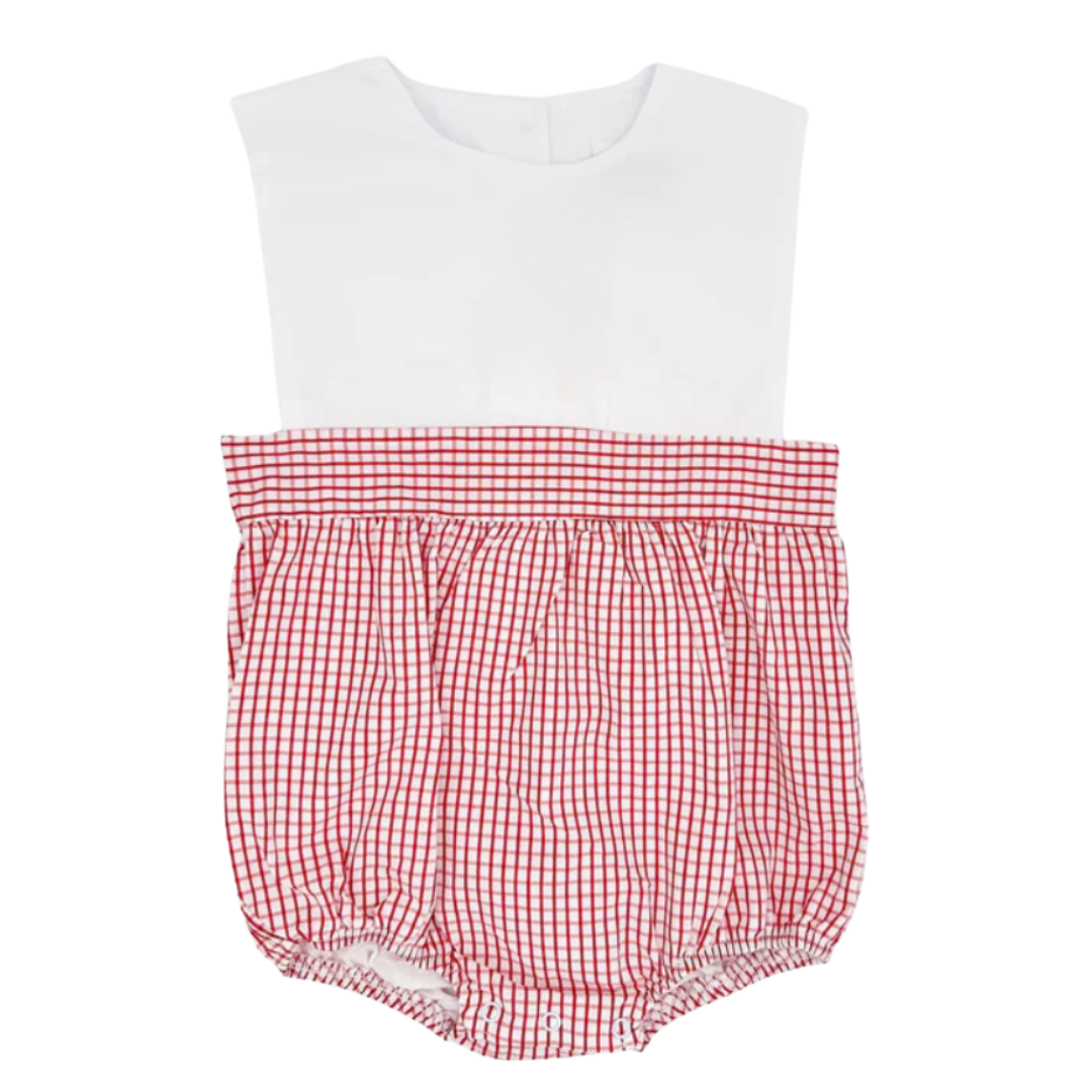 White Top/ Gingham Bottom Bubble