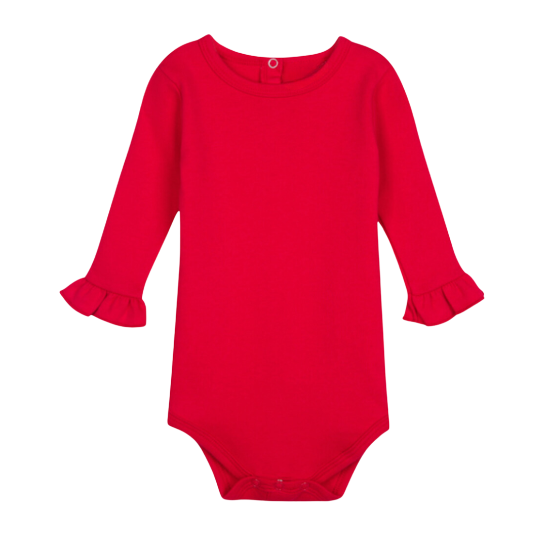 Christmas Ruffle Long Sleeve Onesie