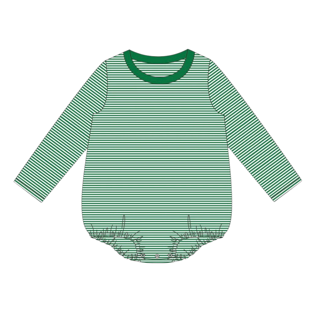 Christmas Long Sleeve Stripe Tshirt Bubble