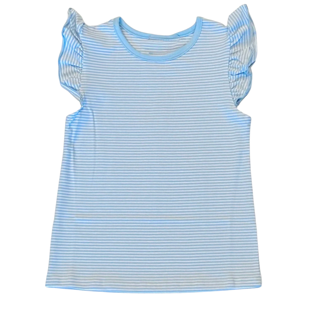 Striped Flutter Sleeve Toddler Tee