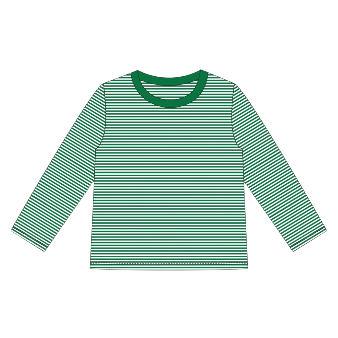 Christmas Long Sleeve Striped Toddler Tee