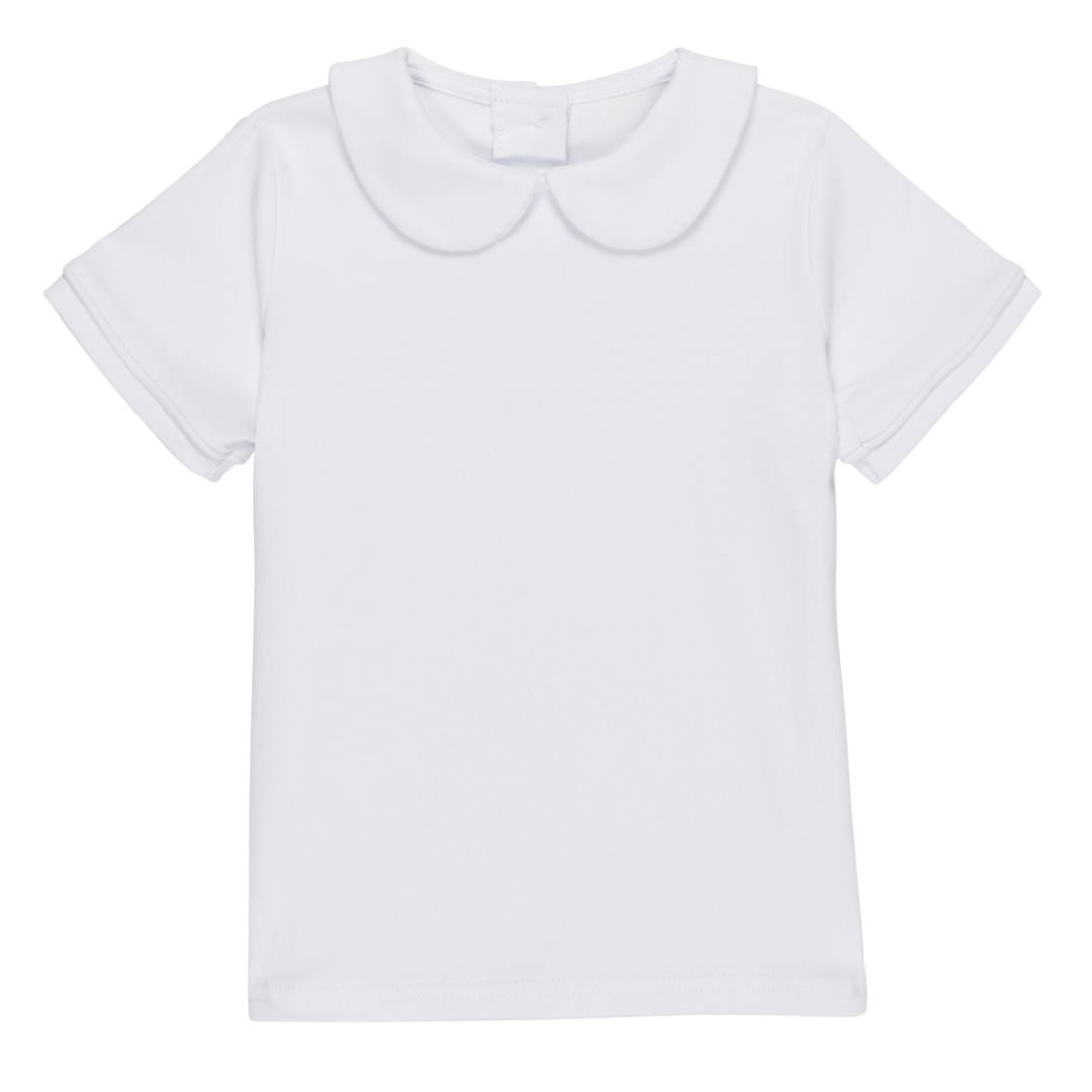 Short Sleeve Peter Pan Collar Shirt