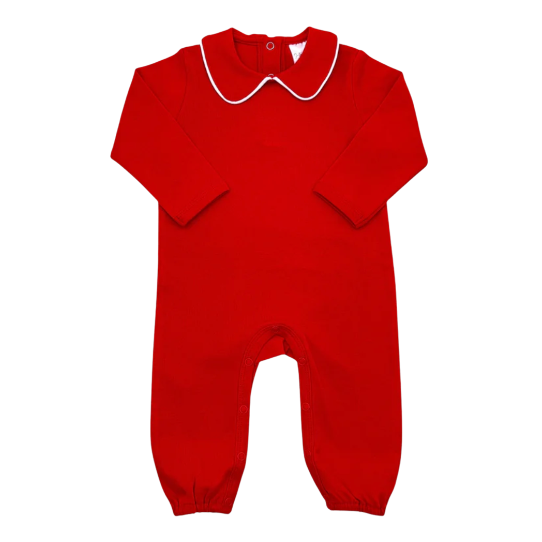 Long Sleeve Piped Collar Romper
