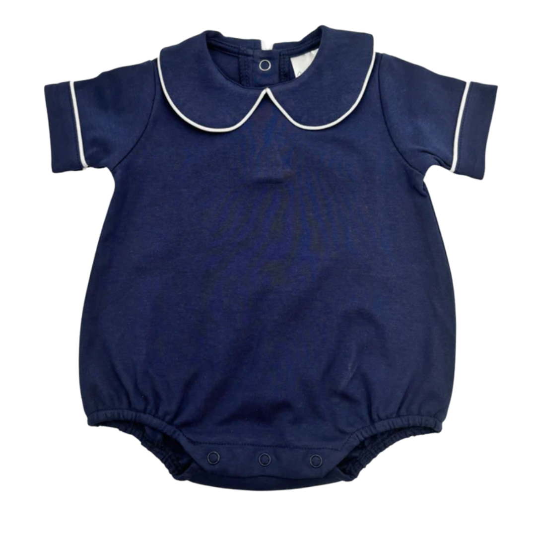 Patriotic Short Sleeve Piped Collar Bubble