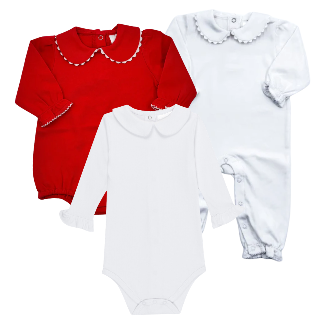 Girl Long Sleeve Peter Pan Collar Bundle- 6 Month