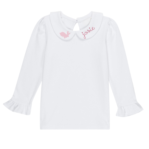 Easter Long Sleeve Ruffle Peter Pan Shirt