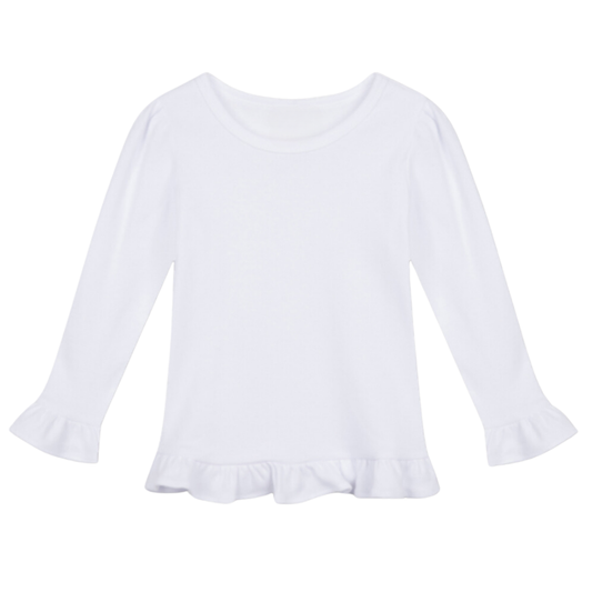 Long Sleeve Ruffle Toddler Tee