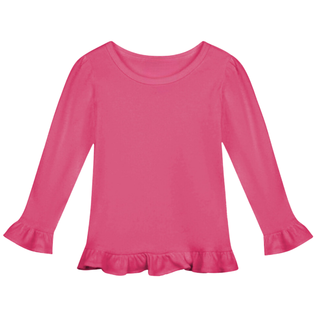 Long Sleeve Ruffle Toddler Tee