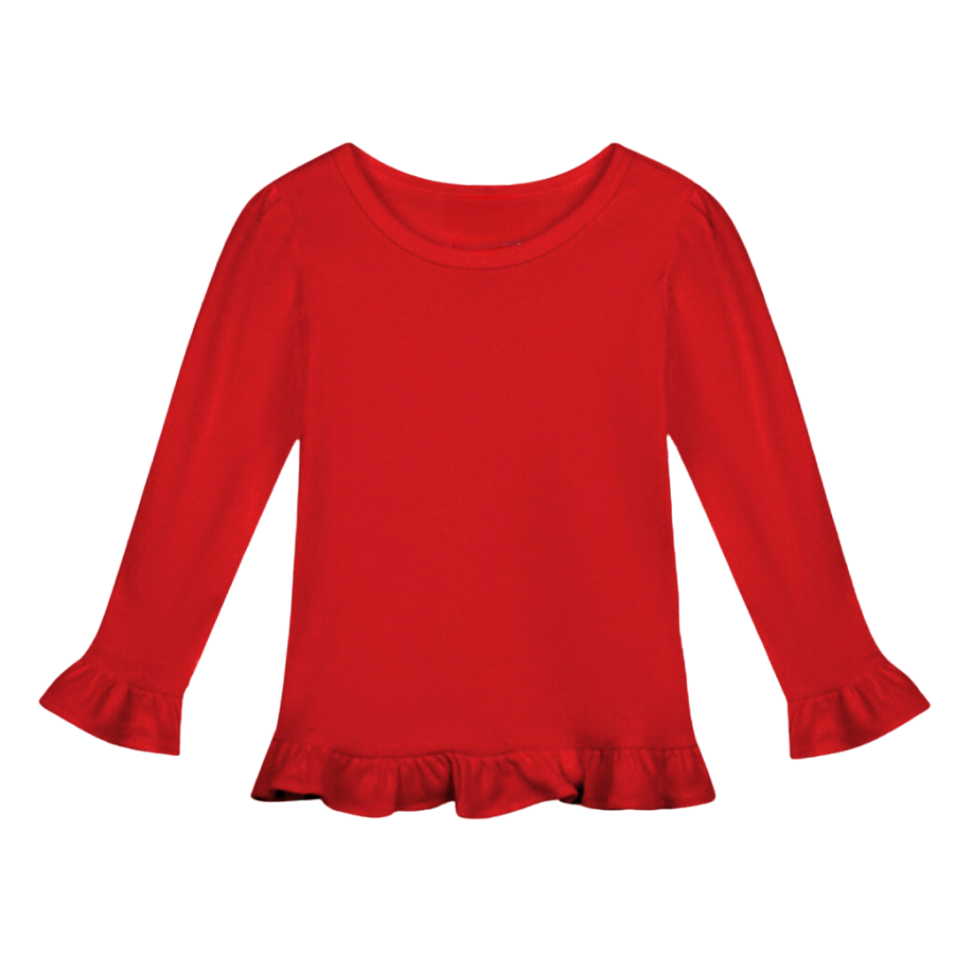 Long Sleeve Ruffle Toddler Tee