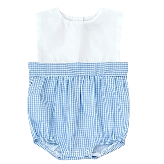 White Top/ Gingham Bottom Bubble