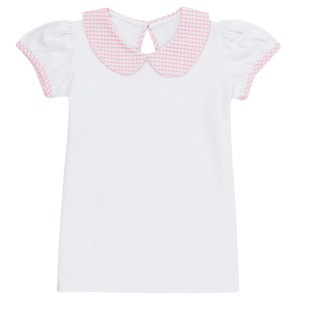 Short Sleeve Peter Pan Collar Shirt