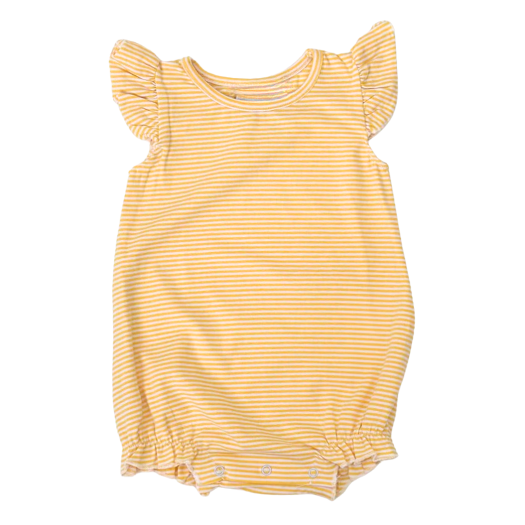 Knit Stripe Flutter Sleeve Bubble