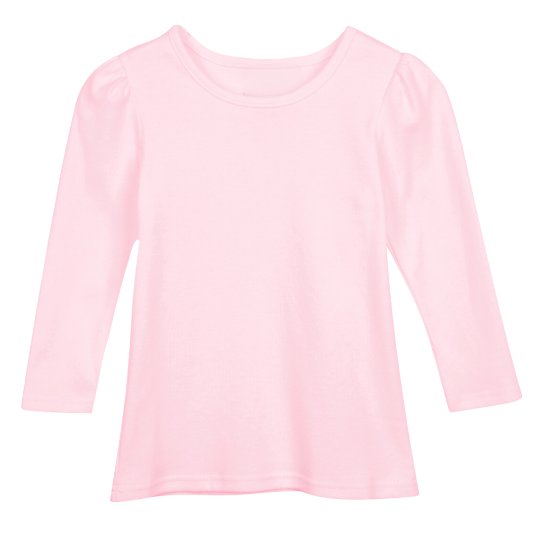 Long Sleeve Puff Sleeve Plain Tee