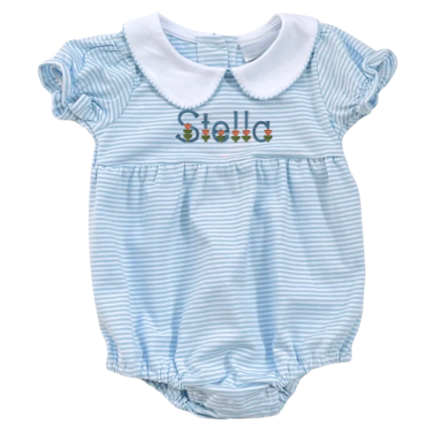 Easter Knit Stripe Peter Pan Collar Bubble