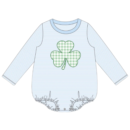 St. Patrick's Day Long Sleeve Stripe Tshirt Bubble