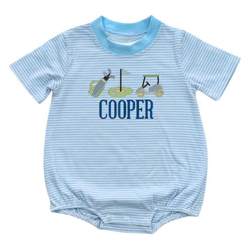 Golf Knit Striped Short Sleeve Tshirt Bubble