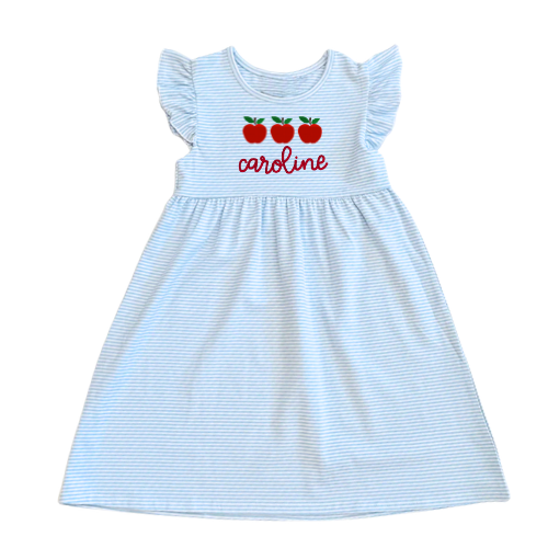 Back to School Stripe Flutter Sleeve Dress