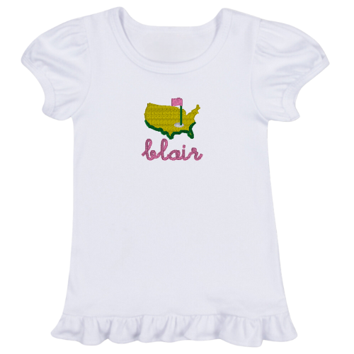 Golf Puff Sleeve Ruffle Toddler Tee