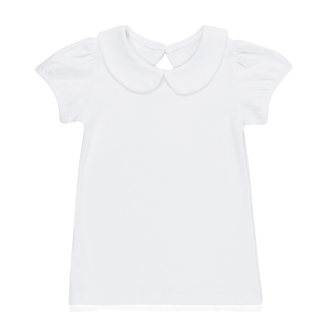 Short Sleeve Peter Pan Collar Shirt