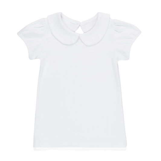 Short Sleeve Peter Pan Collar Shirt