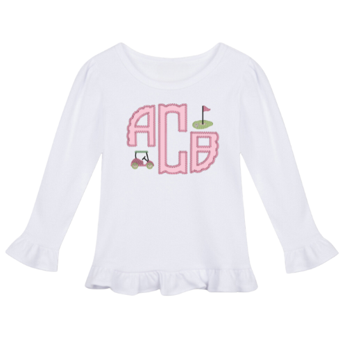 Golf Long Sleeve Ruffle Toddler Tee