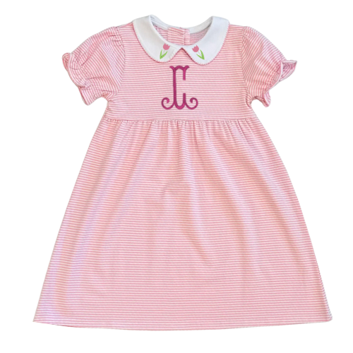 Easter Knit Stripe Peter Pan Collar Dress