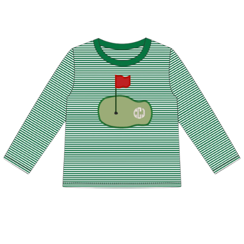 Golf Long Sleeve Striped Toddler Tee