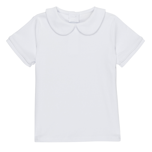 Short Sleeve Peter Pan Collar Shirt