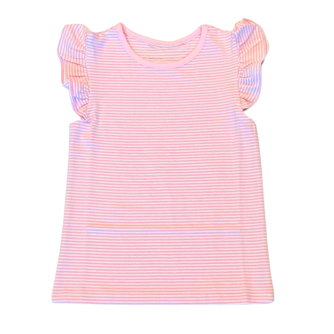 Striped Flutter Sleeve Toddler Tee