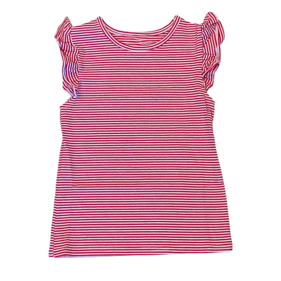 Striped Flutter Sleeve Toddler Tee