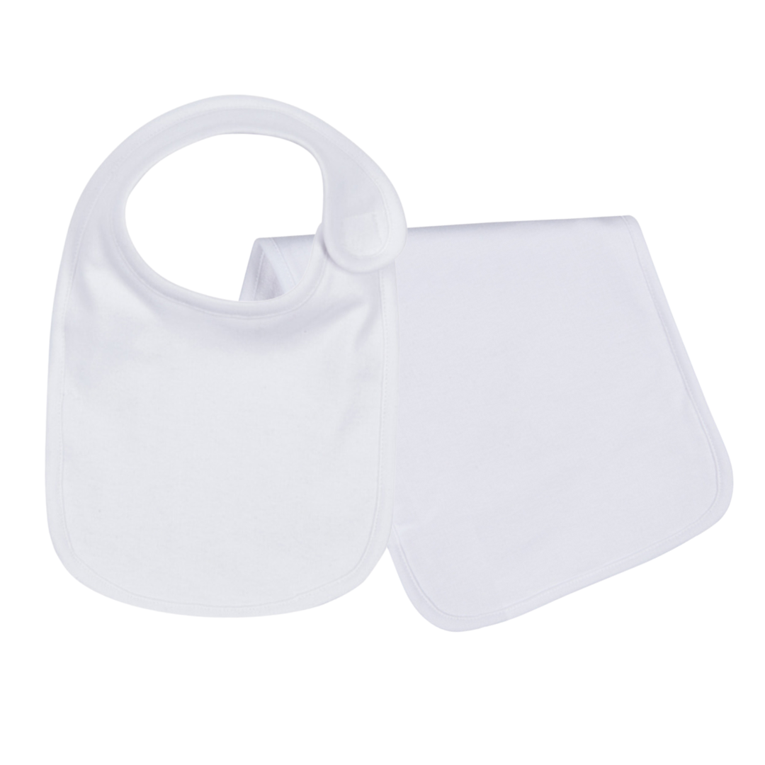 Plain Edge Bib & Burp Cloth Set
