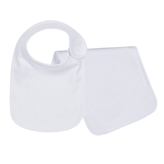 Plain Edge Bib & Burp Cloth Set
