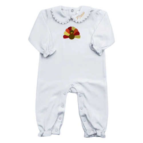 Fall Long Sleeve Ric Rac Collar Romper