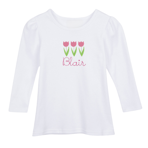 Easter Long Sleeve Puff Sleeve Plain Tee