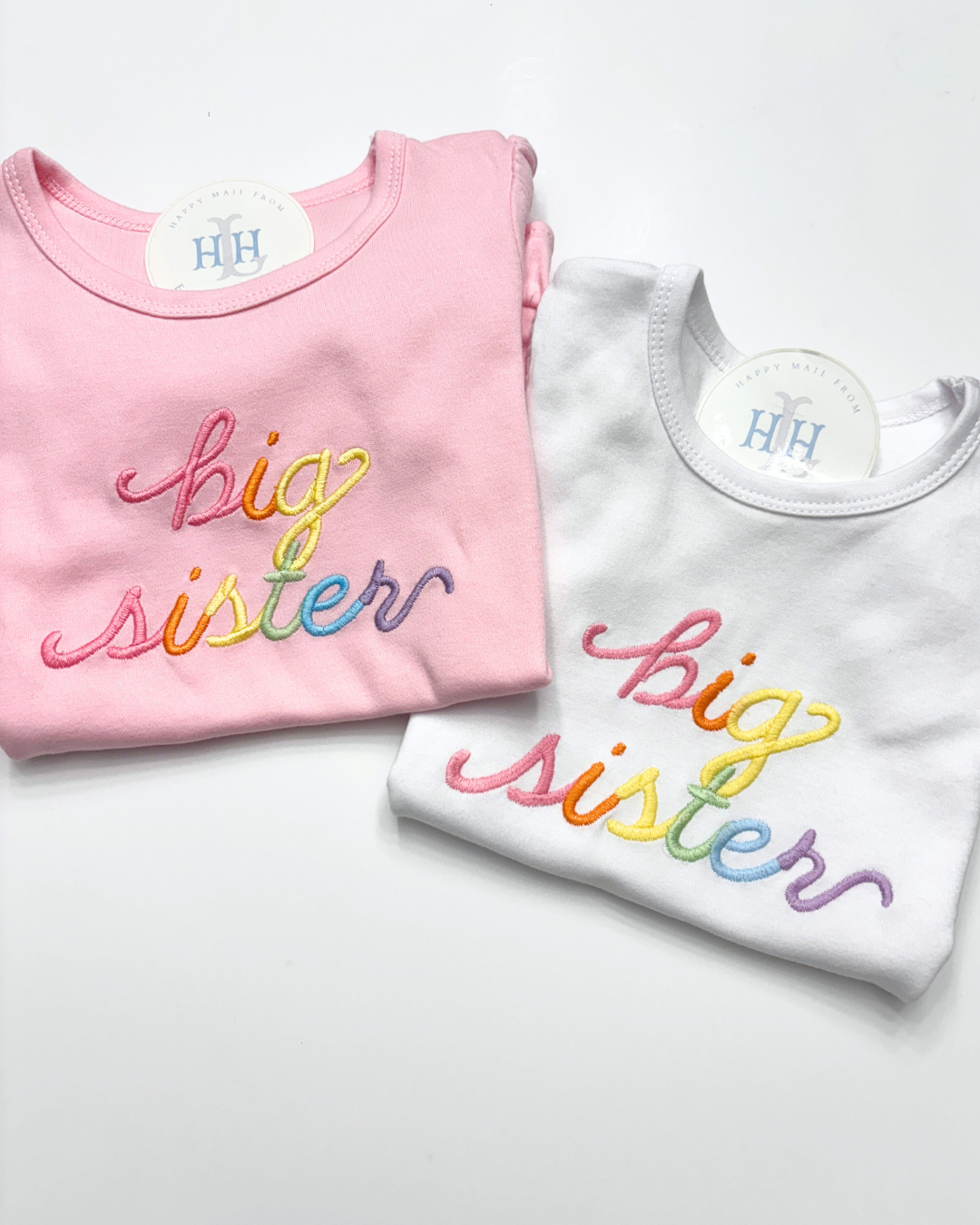 Ready to Ship- Short Sleeve Big Sister Rainbow Tee