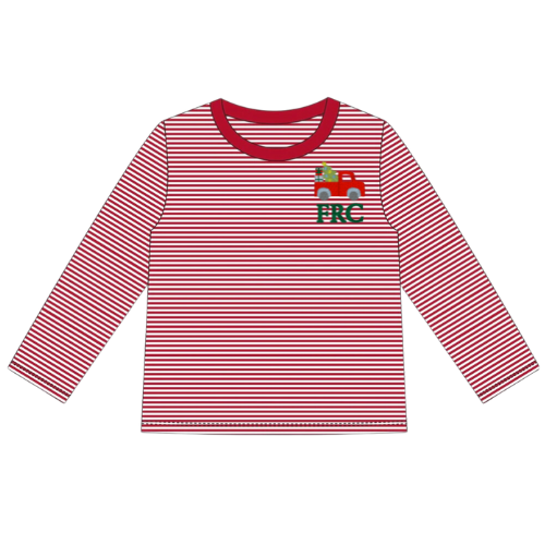 Christmas Long Sleeve Striped Toddler Tee