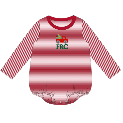 Christmas Long Sleeve Stripe Tshirt Bubble