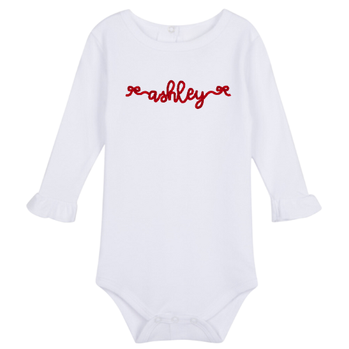 Christmas Ruffle Long Sleeve Onesie