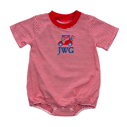 Patriotic Knit Striped Short Sleeve Tshirt Bubble