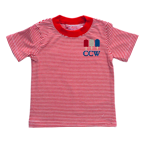 Patriotic Striped Short Sleeve Toddler Tee