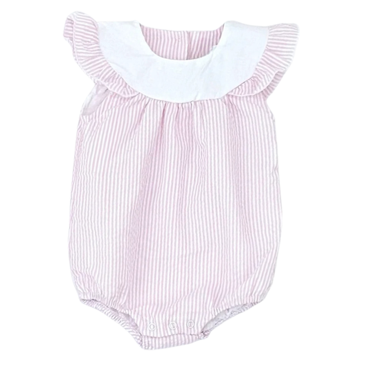 Seersucker Flutter Sleeve Bubble