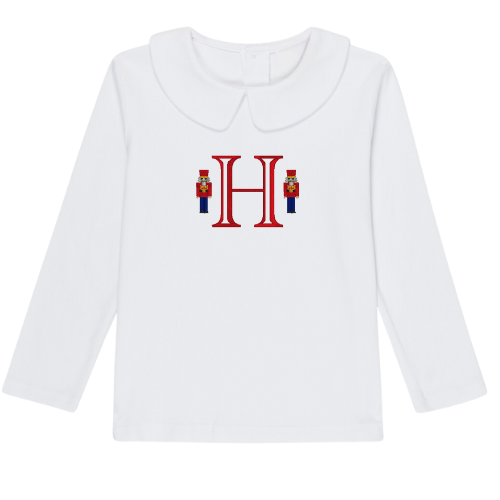 Christmas Long Sleeve Peter Pan Collar Shirt