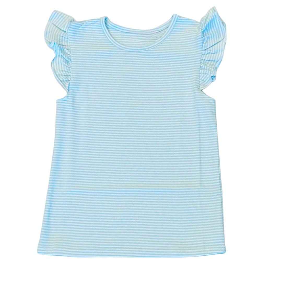 Striped Flutter Sleeve Toddler Tee