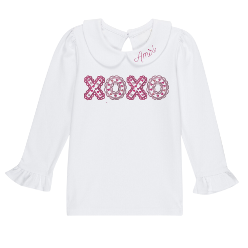 Valentine's Long Sleeve Ruffle Peter Pan Shirt