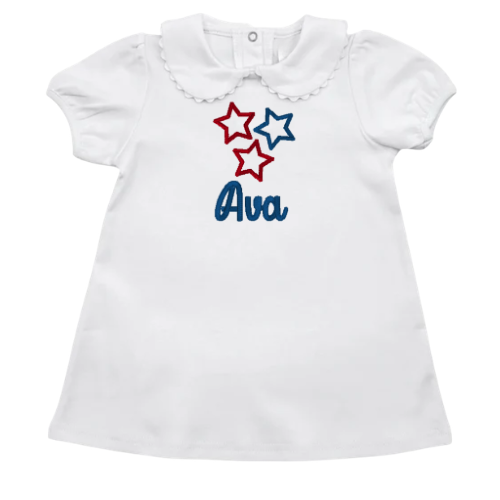 Patriotic Ric Rac Collar Dress