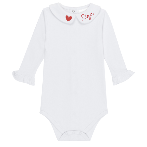 Valentine's Long Sleeve Ruffle Peter Pan Onesie