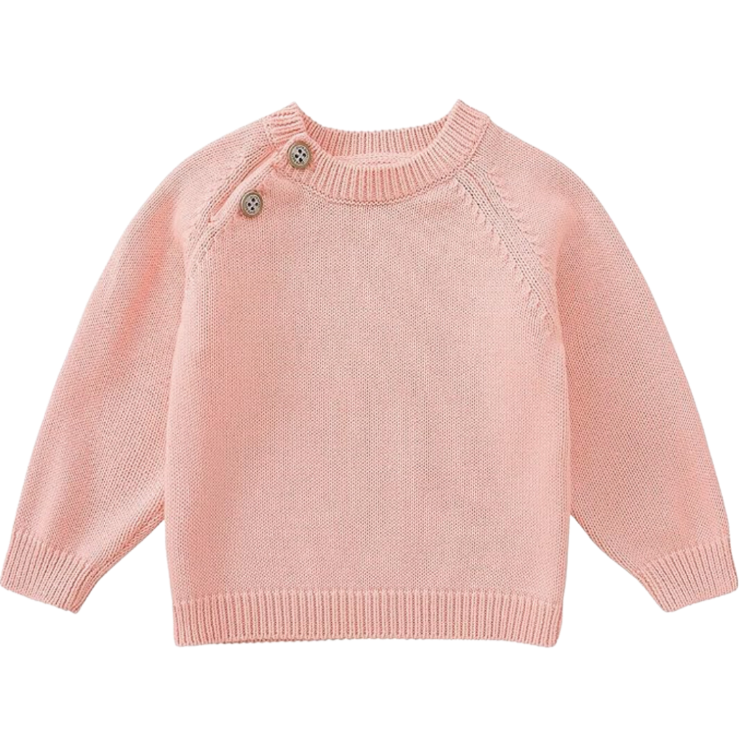 Knit Sweater with Shoulder Buttons