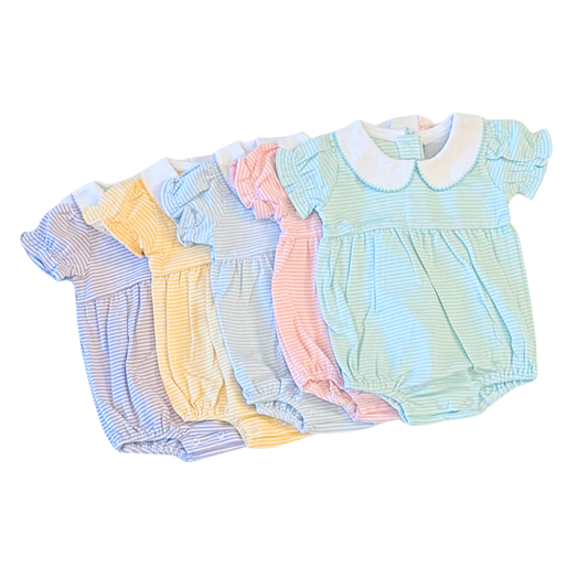 Knit Stripe Peter Pan Collar Bubble