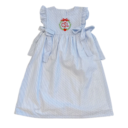 Back to School Seersucker Side-Tie Dress